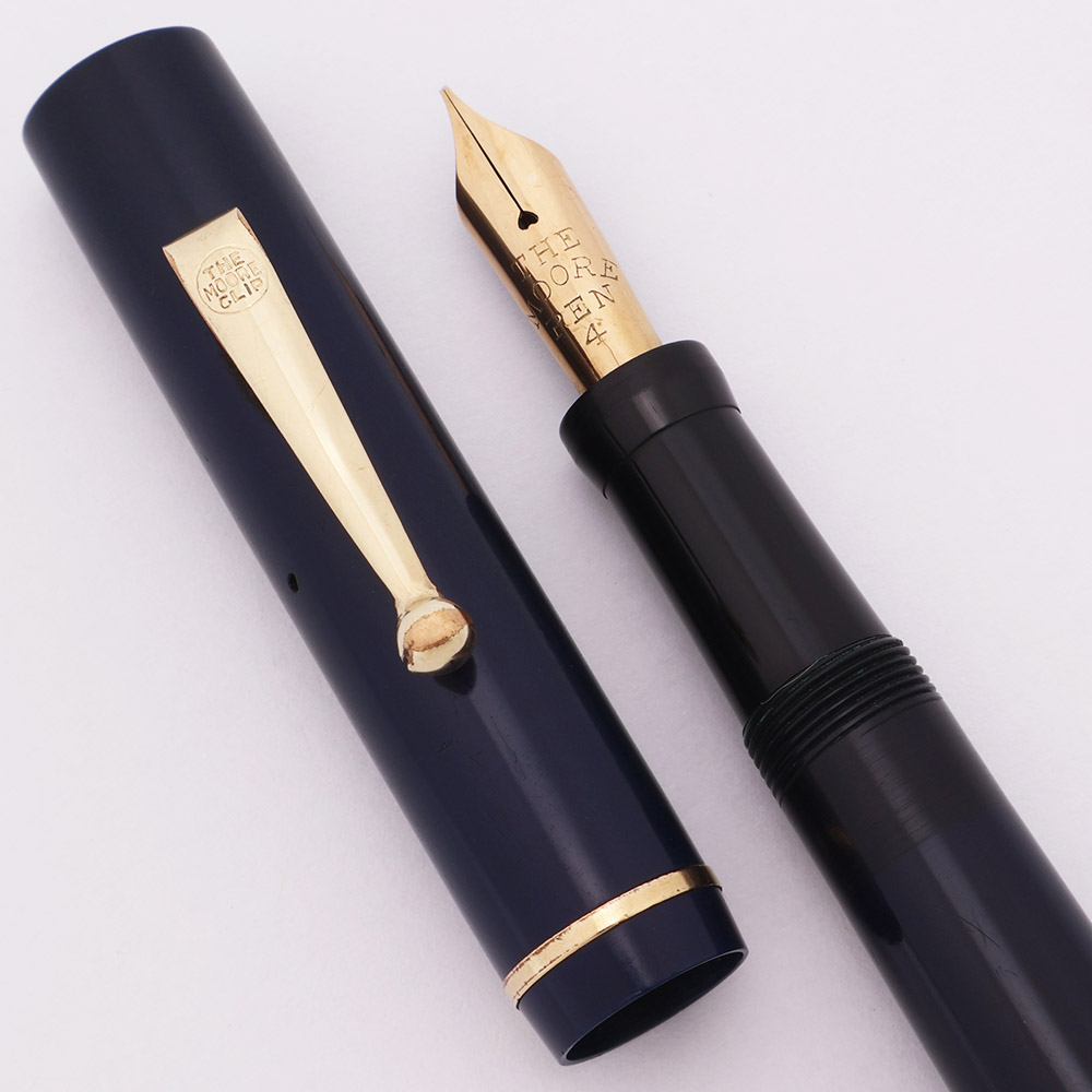Moore L-94 万年筆 Moore L-94 Fountain Pen (1930s) - Dark Blue, Lever Filler, 14k